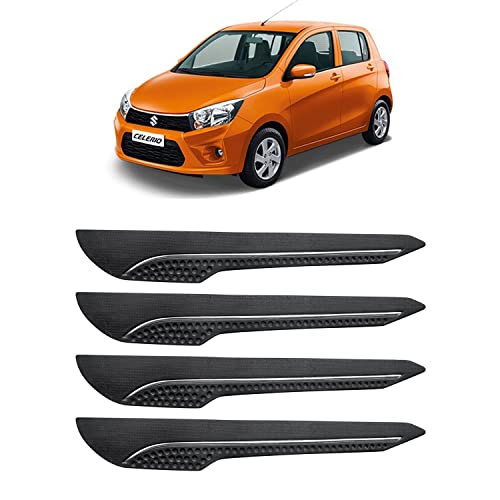 Image of AOSIS-Car Bumper Protector /Bumper Guard for Maruti Suzuki Celerio with Single Chrome Stripe (4-Pcs)