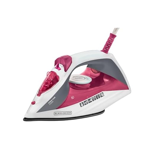 Black Decker Ferro de Passar Roupa, com Vaporizador com Base Antiaderente, Rosa, Modelo FX2200, 110V