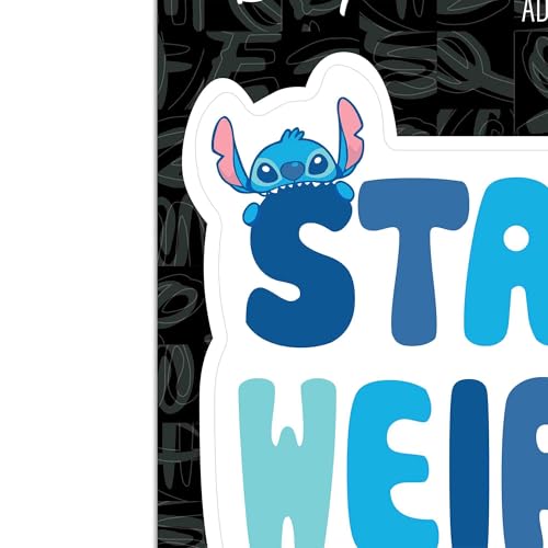 Image of Disney Lilo and Stitch Stay Weird Adhesive Vinyl Decal - Fun Stitch Sticker for Car - Gift for Disney Fans