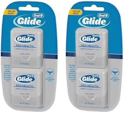 Oral-B Glide Pro-Health - Hilo dental Deep Clean, menta fresca, 131.2 ft, paquete de 4