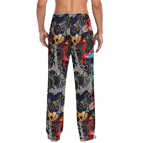 Monster Truck Race Car Pajama Pants Hippie Vintage Car Lounge Sleepwear PJs Men's Pajama Bottoms Sleep Pants XL2