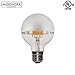 3 Pack - Modvera 60w Equivalent LED Half Chrome G25/G80 6W Silver Bowl Globe Shape Medium (E26) Base Warm White 2700K, 630 Lumens, Dimmable LED Filament Vintage Bulbs.UL Listed RoHS Compliant