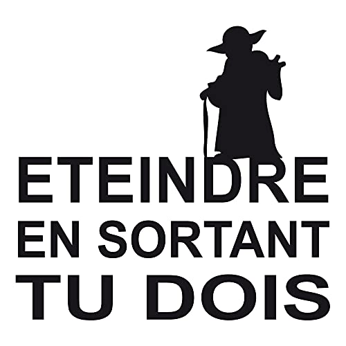 Sticker Interrupteur - Maître Yoda - Aspect Brillant Noir