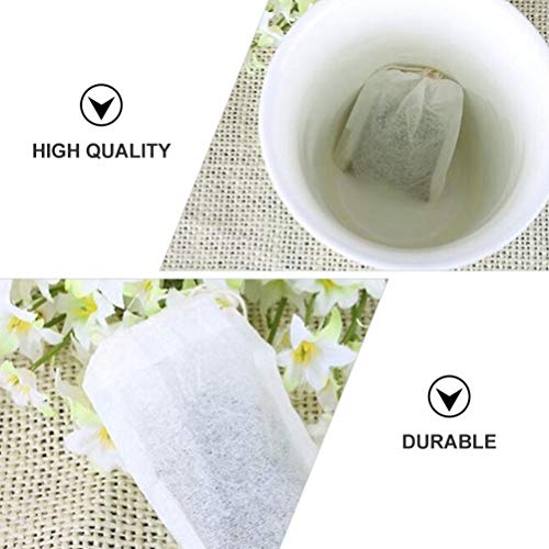 UPKOCH 300Pcs Saco De Chá Do Filtro Descartável Não-Tecido Cordão Malotes para Chás de Folhas Soltas
