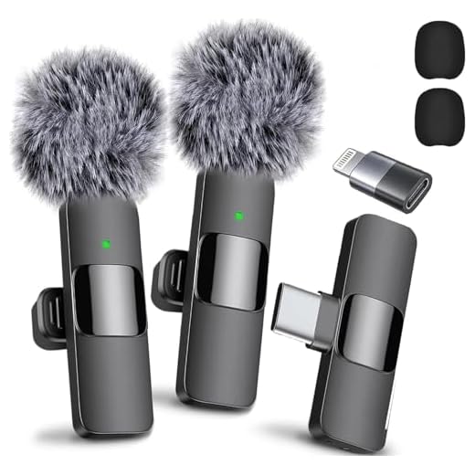 Mini Mic Pro 2024 Microfone de lapela sem fio profissional, 2 unidades, cancelamento de ruído, gravação cristalina com USB-C para iPhone 15 Pro Max, iPad, Android, transmissão ao vivo, YouTube, TikTok