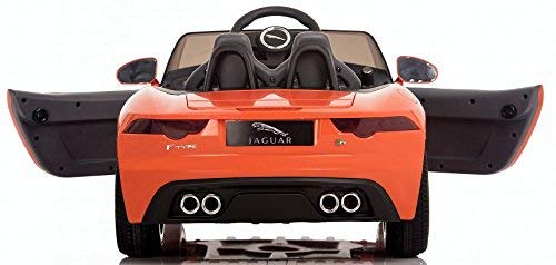 Jaguar Authorized Jaguar F-TYPE 12V Luxury Kids Ride On Car Battery Powered MP3 LED Door Open Kids Vehicle With Remote Control, Orange