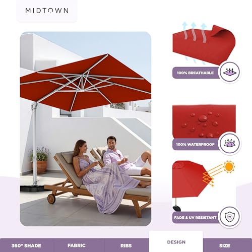 Image of Midtown Umbrellas Grande Square - 9 x 9 Ft Cantilever Umbrella
