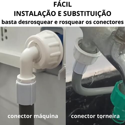 Mangueira Entrada Agua Maquina de Lavar Roupa e Lavadora Louça 3 Metros Universal