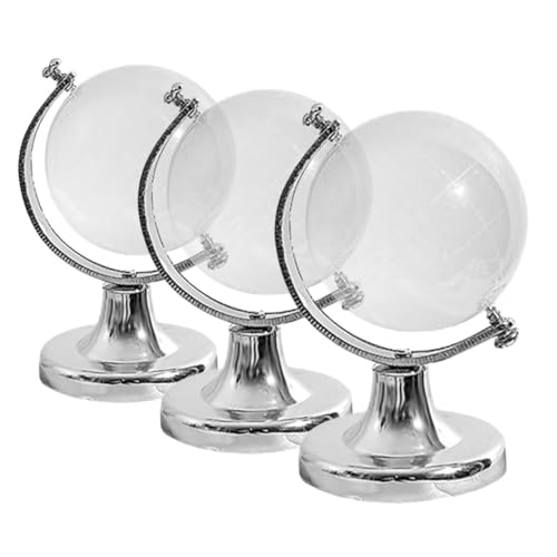 PRETYZOOM 3pcs Crystal Ornaments Elegant Desk Globe Decor Office Present Crystal Model Decor for Home