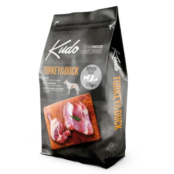 Kudo Adriatic Fish Senior Light – crocchette per cani low grain pressate a freddo con Anatra e Tacchino. 12kg