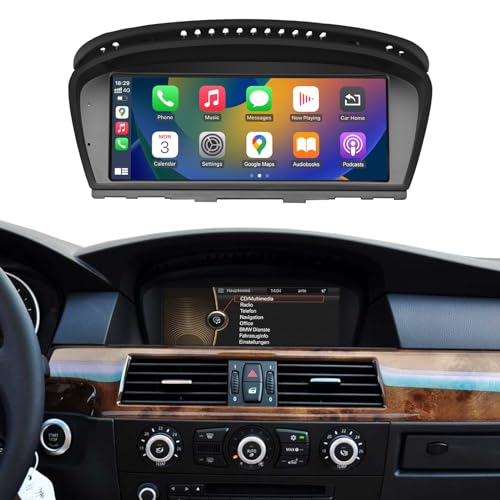 NINETOM 8.8-Inch Wireless CarPlay & Android Auto Touchscreen Radio for BMW 3/5 Series (2008-2013), Compatible with CIC System – E60 E61 E90 E91 E92 E93