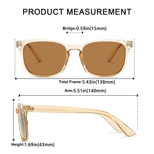 Square Polarized Sunglasses for Women Men Classic Trendy Stylish Sun Glasses 100% UV 400 Lens Protection3