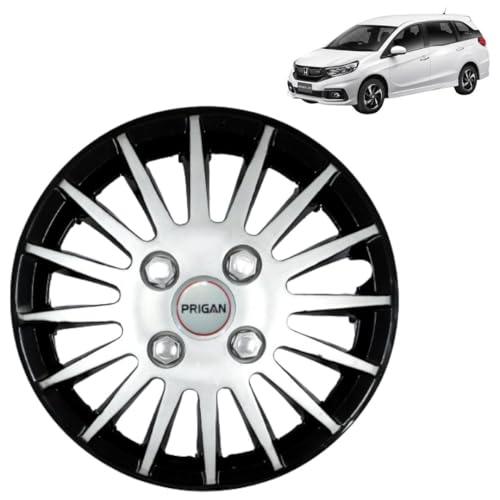 Image of Prigan Mobilio Black Silver Wheel Cover 15 inch for Honda Mobilio (Set of 4 Pcs) (Press Fitting) Model- Camry DC 15