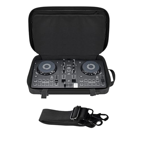 Tragbare Tasche für AlphaTheta DDJ-FLX2, Reise-Tragetasche, kompatibel mit FLX2 Disc-Player/Pioneer DDJ-200/DDJ-WeGO4/Hercules Inpulse 200/Inpulse200 MK2, multifunktionale Tasche mit Schultergurt, BK,