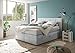 Produktbild Froschkönig24 Tacoma Boxspringbett 160x200cm Bett Doppelbett Ehebett Komfortbett Silber, Ausführung:Variante 3