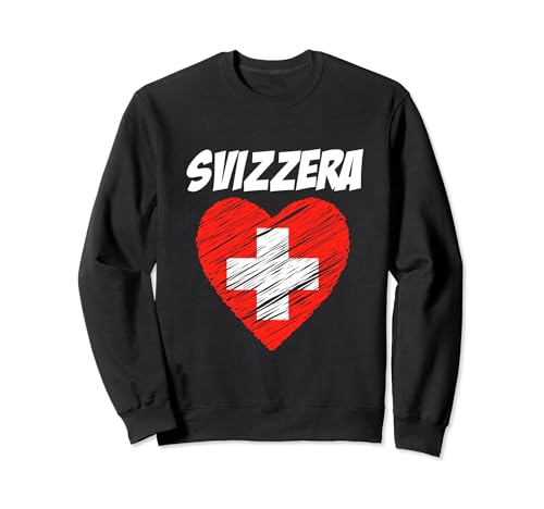 I Love Svizzera shirt Cute Svizzera Flag Heart Maglietta Felpa