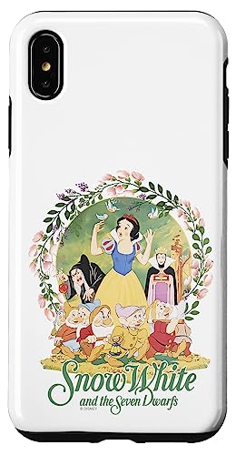 Coque iPhone XS Max Disney antichoc Blanche Neige étui rigide floral pour smartphone