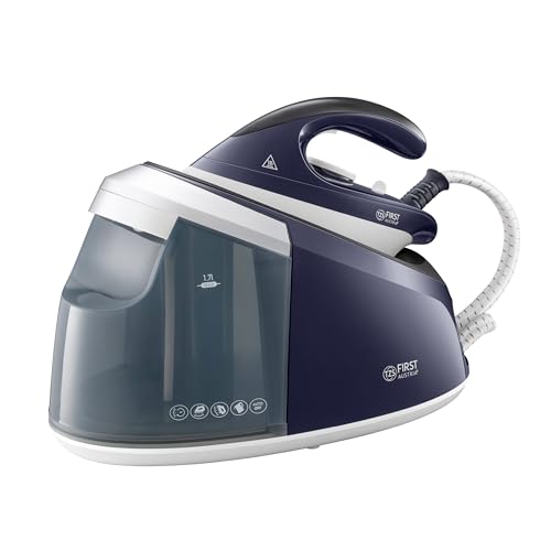 TZS First Austria - Fer à repasser avec chaudière 3000W pression 6 bars & réservoir d'eau de 1,7L - Centrale vapeur avec semelle en céramique protectrice, vapeur verticale & détartrage autonettoyant