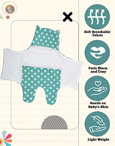 Image of New Born Multi-Purpose Baby Boy's and Baby Girl's Blanket and Sleeping Bag (Sea Green Dot, 0-6 Months)