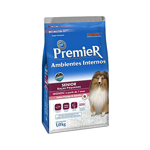 Ração Premier Senior Ambientes Internos para Cães Adultos 7+ Sabor Frango e Salmão, 1kg Premier Pet
