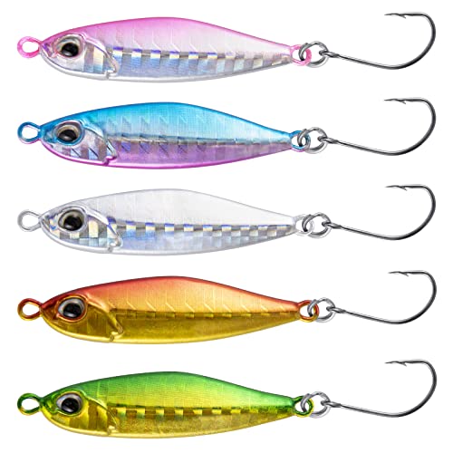 Dr.Fish Set of 5 Mini LRF Jigs Spinner Lure 10.8g/46mm Metal Fishing Jigs Beach Casting Fast Sinking Lure Sea Fishing Tackle for Mackerel Cod Sea Bass Pike - Image 7