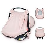 Cribino Car Seat Covers for Babies, Stretchy Infant Car seat Cover/Canopy with Mesh Liner, Windproof...