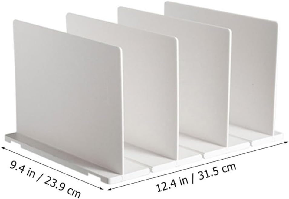 NUOBESTY Shelf Divider Organizer for Closet and Desk, Plastic Modular Storage Box Adjustable Partition, Space-Saving Handbag and Book Separator for Office and Bedroom Use