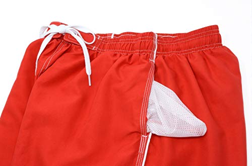 Adoretex Men's Swim Trunks With Mesh Liner (M0001) - Red - M #TOP3