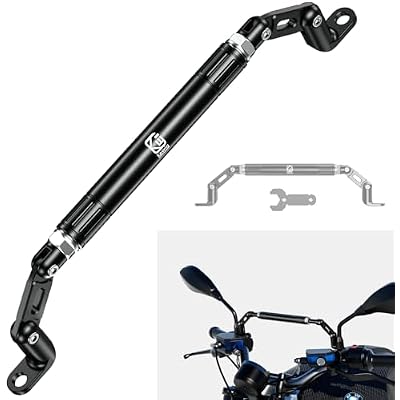 BRCOVAN Motorcycle Cross Bar Fit M10 & M8 Rear-View Mirror Screw, Aluminum Alloy Handlebar Extender Extension, Length Adjustable Motorcycle Balance Bar Reinforce Lever