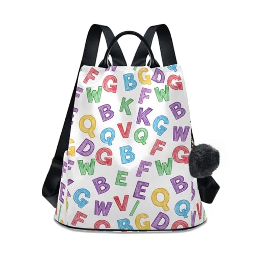Sac à dos tendance alphabet blanc idéal pour les sorties urbaines