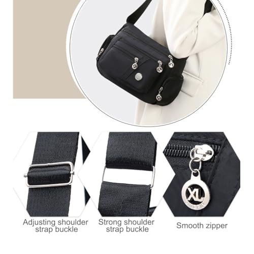 Bolso bandolera para mujer con múltiples bolsillos miniatura 6
