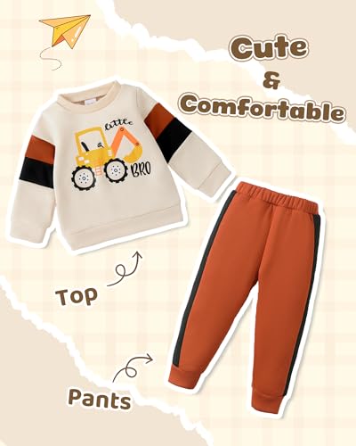 Image of NZRVAWS Toddler Baby Boy Clothes Pullover Sweater Ripped Jean Sweatsuit Little Boy Outfit Fall Winter Clothing Set 6M-7T