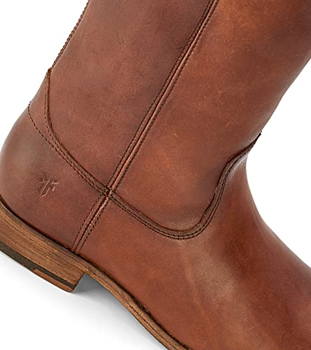 Frye Melissa Button 2 Equestrian-Inspired Tall Boots for Women Made from Hard-Wearing Vintage Leather with Antique Silver Hardware and Leather Outsole – 15 ½” Shaft Height, Cognac - 6.5 WS