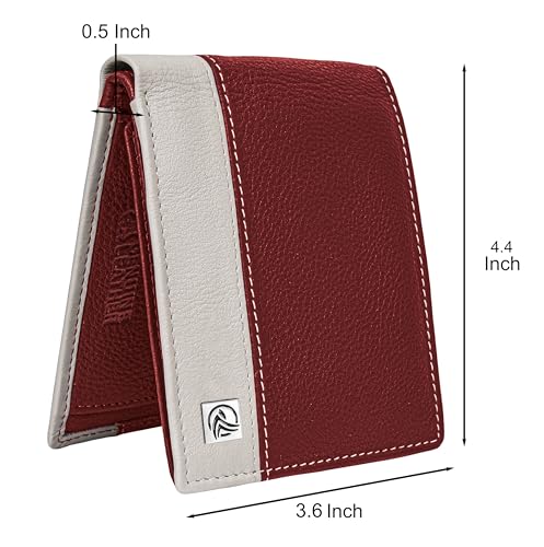 Image of ANTONIO VALERIA Jake Red /Sand Leather Wallet for Men