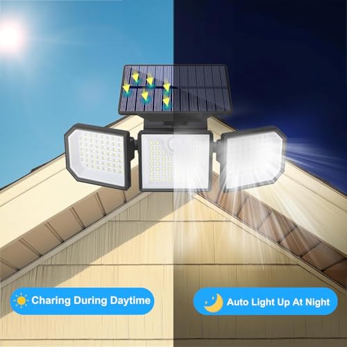 Image of Solar Light Outdoor with Motion Sensor, Solar Wall Light with Dual Head Spotlights 30 LED Waterproof 360-Degree Rotatable Solar Security Light Outdoor for Garden, for Front Door Yard Ga1 Pack