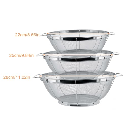 Cestas de pasta de acero inoxidable para enjuagar y drenar alimentos en la cocina 7
