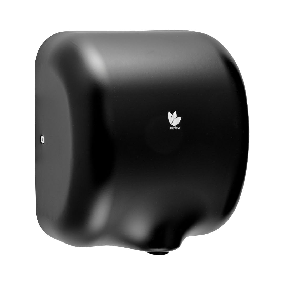 JetDri Mark II Hand Dryer for Toilets, Powerful Heavy Duty Automatic Electric High Speed Hand Dryer for Commercial Toilets, IP23, Wall Mounted, 0.55kW - 1.8kW (Black)
