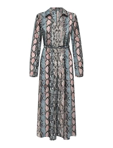Robe Longue Onlnova Life Elite Renna Bleu Gris M : manches longues et tissu fluide