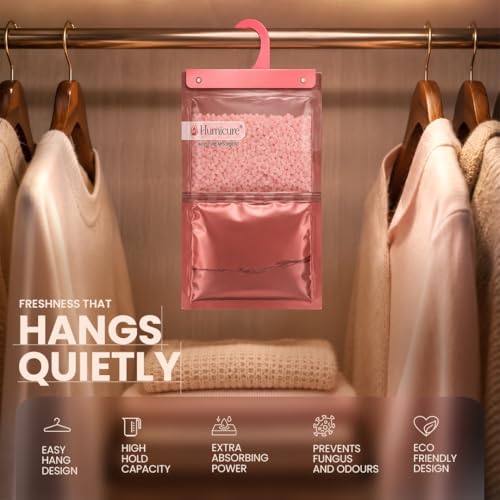 Image of Moisture Absorber Dehumidifier 500ml Absorption Capacity Prevents Mold, Dampness & Bad Odor Ideal for Wardrobe, Bathroom, Kitchen & Bedroom 220g x 12 (Morning Mist)