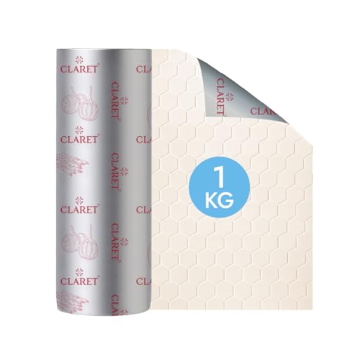 Image of Claret Heavy-Duty Aluminium Kitchen Paper Foil Roll | 1 Kg Net | Food Grade Oil-Proof Paper Foil for Wrapping, Baking & Grilling | Safe & Hygienic (Pack of 1)