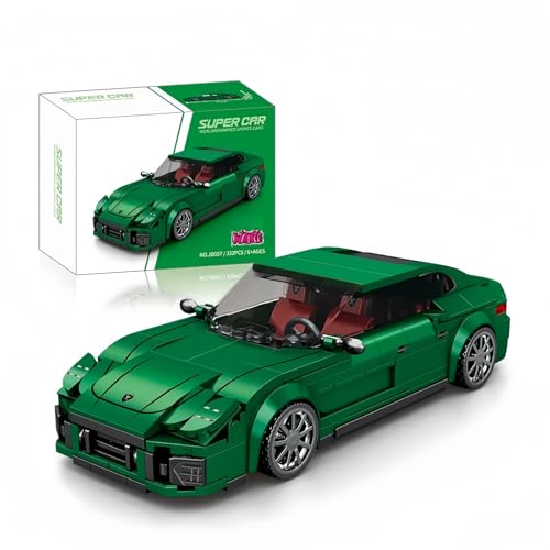 VizBrou Super Sportwagen Bausteine Set, Porschee Panameraa Retro Speed Champion Rennwagen Klemmbausteine Bausatz, 332 Teile Kompatibles LG Super Auto Modell Spielzeug Geschenk für Erwachsene Kinder