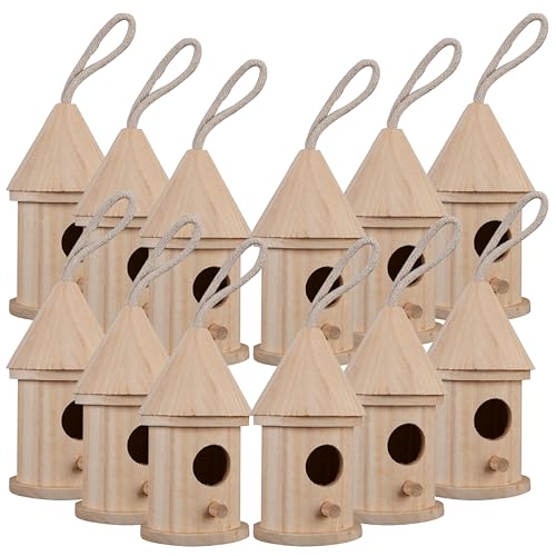 5-Wooden-Hut-Birdhouse-by-Make-Market-Unfinished-Birdhouse-Made-of-100-Wood-Outdoor-Nesting-Boxes-Bulk-12-Pack 5 Wooden Hut Birdhouse by Make Market Unfinished Birdhouse Made of 100 Wood Outdoor Nesting Boxes Bulk 12 Pack