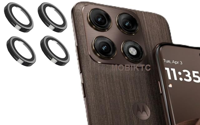 Image of HD+ New Camera Ring Lens Protector Tempered Glass For Motorola Moto Edge 70 Pro Plus /Edge 70 Pro+ 5G | 9H Hardness, Full Coverage Camera Metal Ring Ultra-Thin /4PACK,Black