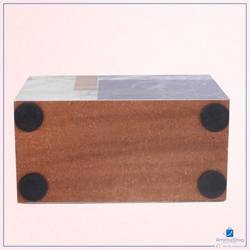 Image of Wooden Cutlery Holder | Cutlery Stand- Marble Design Spoon Stand, cutlery holder for dining table, cutlery stand for dining table(10x16x12 cm) | 2-Section cutlery organizer, Chammach Stand