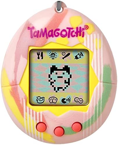 TAMAGOTCHI Original Bandai Tamagotchi Art Style Shell with Chain - The Original Virtual Reality Pet 429883NBNP, Pink (42883NBNP)