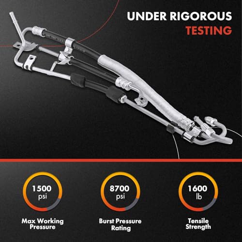 A-Premium Power Steering Pressure & Return Hoses Line Assembly Compatible with Toyota Sienna 1998 1999 2000 2001 2002 2003, 3.0L, with O-ring & Washer, Pump to Rack/Gear to Reservoir/Cooler - Thumbnail 2