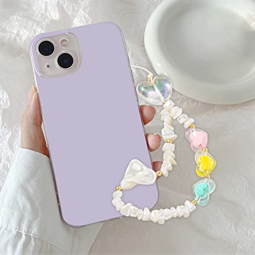 Mobile Phone Lanyard Pearl Beaded Phone Chain Transparent Heart Decor Phone Charm Universal Phone Lanyard Wrist Strap Anti Lost Phone Charm Strap Keychain Wallet Decoration Pendant For Women Girls #TOP2