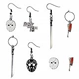 Friday The 13th Costume Jewelry Stud Dangle Closed Back Earrings Set 4 Pack