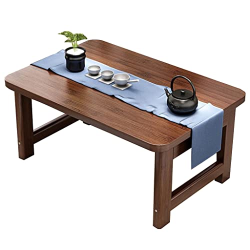 Mesa plegable portátil para espacios pequeños, mesa multiusos para balcón, cama o sala de estar, ideal para actividades infantiles y aprendizaje, diseño compacto y elegante (marrón, 80 x 48 x 35 cm)