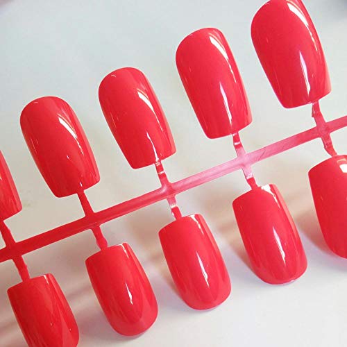 24 Stück transparente große rote künstliche gefälschte Nagel Acryl gefälschte Nagel Design DIY Nail Art Tipps auf… – Bild 2